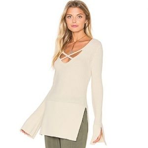 Free People Crisscross Bell Sleeve Tunic Sweater